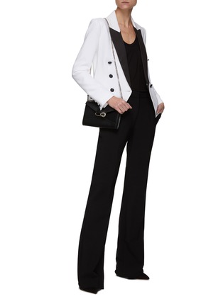 Figure View - Click To Enlarge - L'AGENCE - ‘Kenzie’ Contrast Lapel Double Breasted Tuxedo Blazer