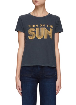 Main View - Click To Enlarge - MOTHER - Turn On The Sun' Graphic Cotton Blend Crewneck T-Shirt