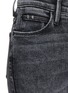 MOTHER - The Stunner' Mineral Washed Black Denim Frayed Step Hem Cropped Skinny Jeans