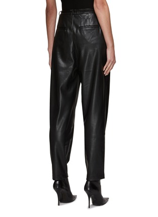 Back View - Click To Enlarge - MOTHER - The Twisty' Tied Waist Faux Leather Tappered Pants