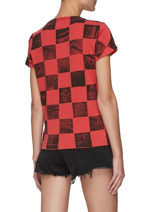 Back View - Click To Enlarge - MOTHER - The Boxy Goodie' Checker Print Cotton T-shirt