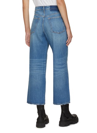Back View - Click To Enlarge - RAG & BONE - Maya' Medium Wash Distressed Cropped Wide Jeans