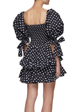 Back View - Click To Enlarge - CAROLINE CONSTAS - ‘Finley’ Polka Dot Tiered Mini Dress