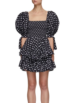 Main View - Click To Enlarge - CAROLINE CONSTAS - ‘Finley’ Polka Dot Tiered Mini Dress