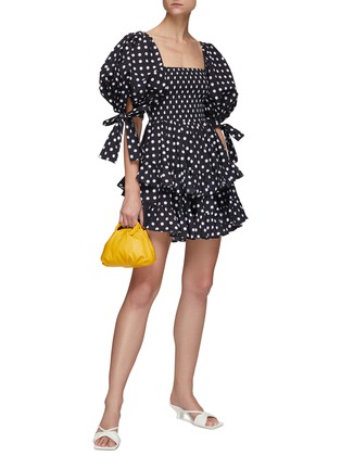 Figure View - Click To Enlarge - CAROLINE CONSTAS - ‘Finley’ Polka Dot Tiered Mini Dress