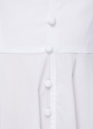  - CAROLINE CONSTAS - ‘Savannah’ Puff Short Sleeve Button Down Midi Dress