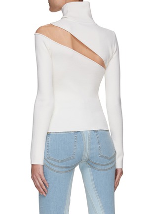 Back View - Click To Enlarge - GAUGE81 - ‘TEBA’ LIGHT RIBBED CUTOUT MESH DETAIL KNIT TOP