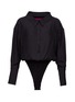 Main View - Click To Enlarge - GAUGE81 - ‘Kura’ Layered Silk Shirt Bodysuit