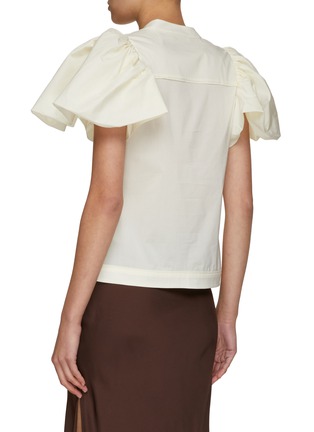 Back View - Click To Enlarge - JONATHAN SIMKHAI - HALLIE' RUCH SLEEVE TOP
