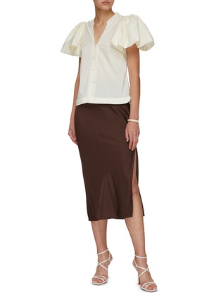 Figure View - Click To Enlarge - JONATHAN SIMKHAI - HALLIE' RUCH SLEEVE TOP