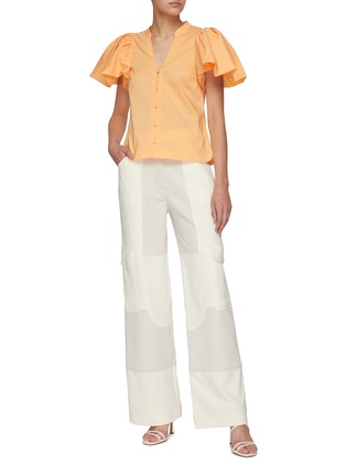 Figure View - Click To Enlarge - JONATHAN SIMKHAI - HALLIE' RUCH PUFF SLEEVES TOP