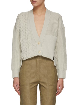 Main View - Click To Enlarge - JONATHAN SIMKHAI - PENNY' PATCHWORK CABLE CARDIGAN
