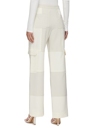 Back View - Click To Enlarge - JONATHAN SIMKHAI - Serena' Two Toned Tied Waist Wide Legged Cargo Pants