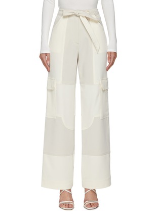 Main View - Click To Enlarge - JONATHAN SIMKHAI - Serena' Two Toned Tied Waist Wide Legged Cargo Pants
