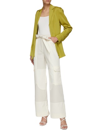 Figure View - Click To Enlarge - JONATHAN SIMKHAI - Serena' Two Toned Tied Waist Wide Legged Cargo Pants