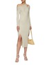 Figure View - Click To Enlarge - JONATHAN SIMKHAI - Camille' Ribbed Off Shoulder Midi Dress