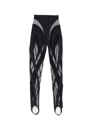 Main View - Click To Enlarge - MUGLER - Spiral Overlay Mesh Leggings