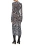 Back View - Click To Enlarge - MUGLER - Twisted Star Graphic Print Mesh Bodycon Dress