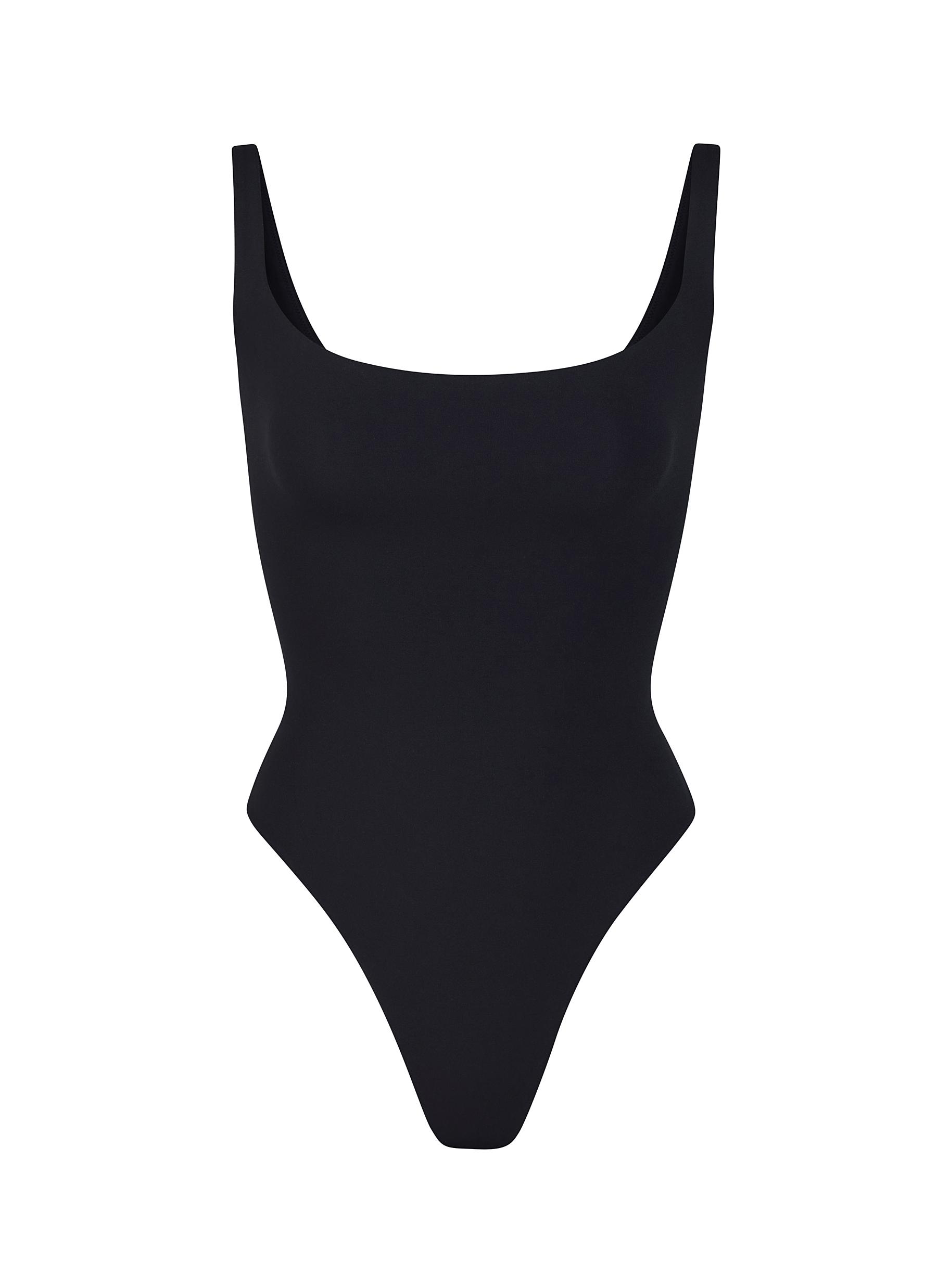 Skims Fits Everybody Square Neck Bodysuit In Black