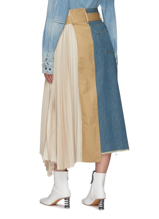 Back View - Click To Enlarge - THE KEIJI - Pleated Panel Denim Skirt