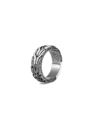 Main View - Click To Enlarge - JOHN HARDY - ‘Classic Chain' Diamond Pavé Rhodium-plated Sterling Silver Ring