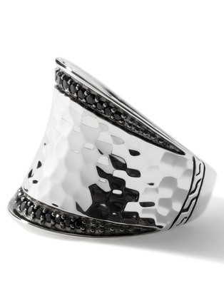 Detail View - Click To Enlarge - JOHN HARDY - JH Essentials Spinel Sapphire Hammered Sterling Silver Ring — Size 6