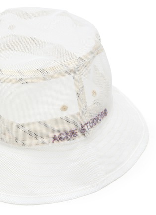 Detail View - Click To Enlarge - ACNE STUDIOS - Logo embroidered mesh bucket hat