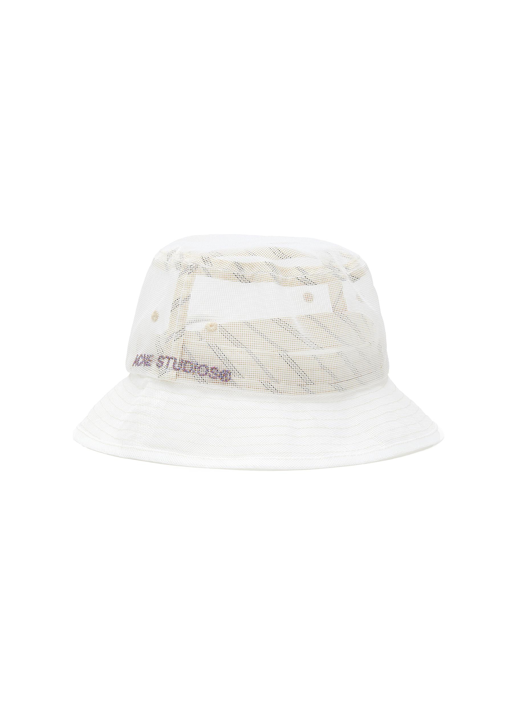 Logo embroidered mesh bucket hat 