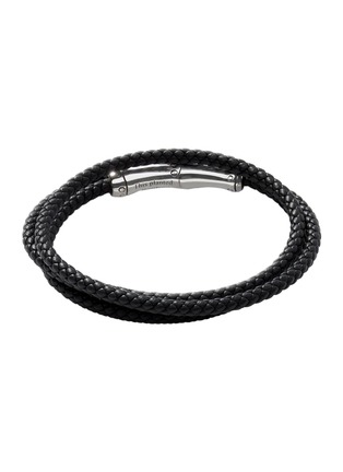 Detail View - Click To Enlarge - JOHN HARDY - Bamboo Sterliing Silver Leather Triple Wrap Bracelet — Size UL