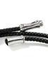  - JOHN HARDY - Bamboo Sterliing Silver Leather Triple Wrap Bracelet — Size UL