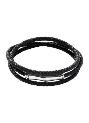 Main View - Click To Enlarge - JOHN HARDY - Bamboo Sterliing Silver Leather Triple Wrap Bracelet — Size UL