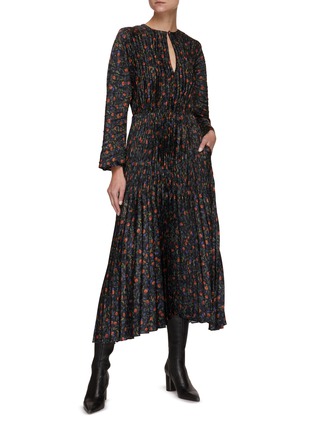 Figure View - Click To Enlarge - VINCE - Pomegranate Print Pleated Midi Dress