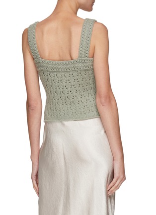 Back View - Click To Enlarge - VINCE - Crocheted Cashmere Wool Blend Knit Strapped Top