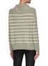 Back View - Click To Enlarge - VINCE - Funnel Neck Breton Striped Cashmere Knit Sweater