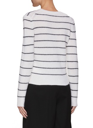 Back View - Click To Enlarge - VINCE - Striped Cashmere Knit Crewneck Sweater