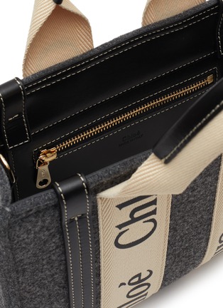 Detail View - Click To Enlarge - CHLOÉ - Woody' Detachable Shoulder Strap Felt Tote Bag