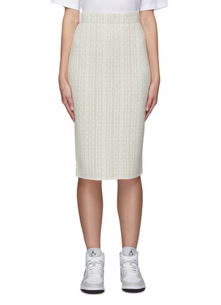 Main View - Click To Enlarge - CRUSH COLLECTION - Metallic Stripe Jacquard Knit Pencil Skirt