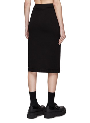 Back View - Click To Enlarge - CRUSH COLLECTION - Elastic waist button up knitted midi skirt