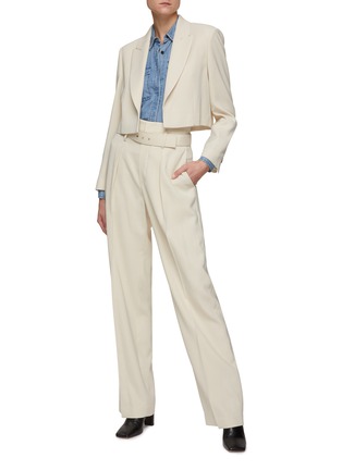 Figure View - Click To Enlarge - BRUNELLO CUCINELLI - CAPSULE ORDER BELTED WIDE LEG PANTS