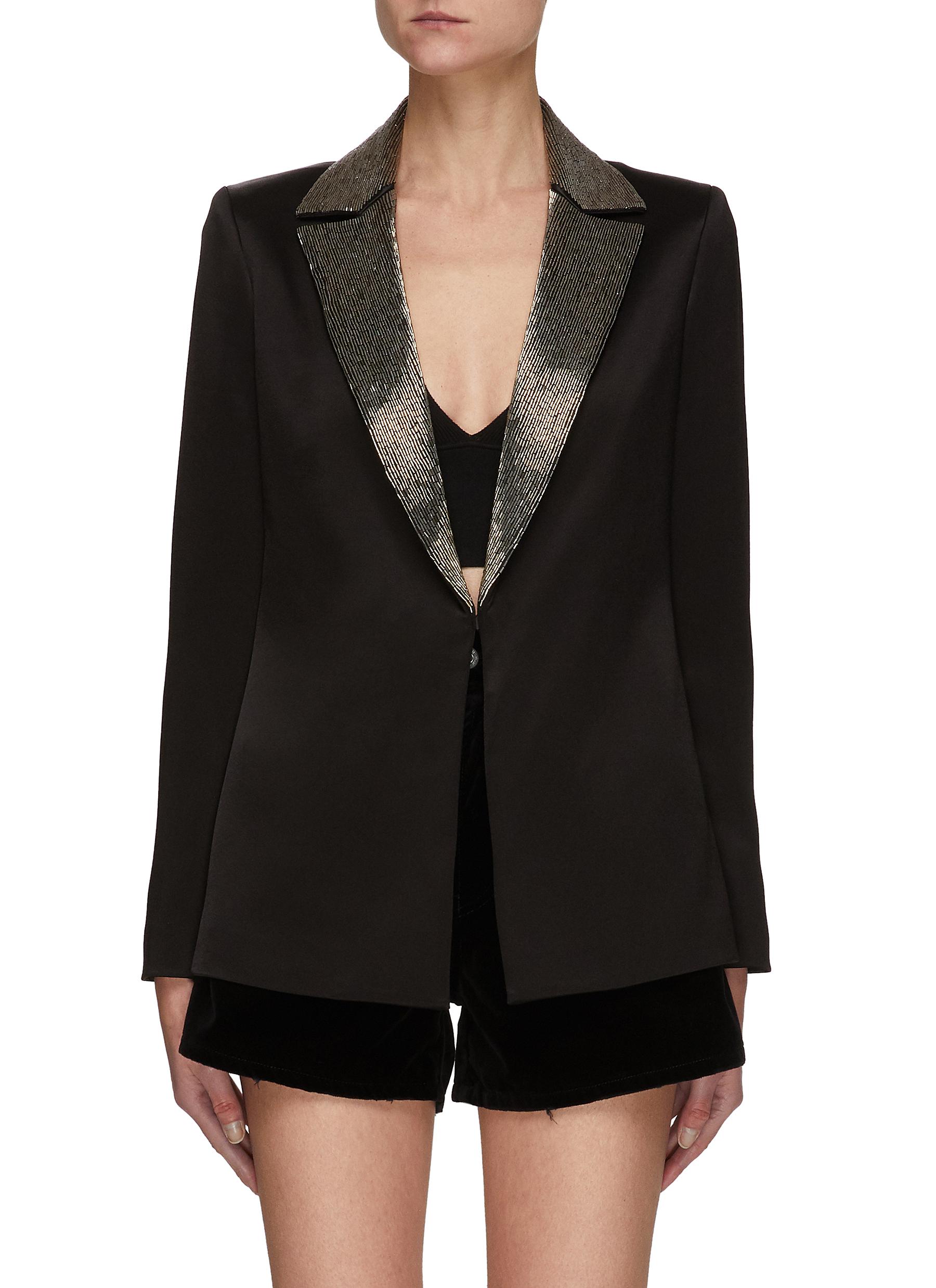 EVE' EMBELLISHED COLLAR BLAZER 