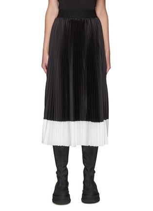 Main View - Click To Enlarge - ALICE & OLIVIA - ‘Katz’ Colourblock Pleated Midi Skirt