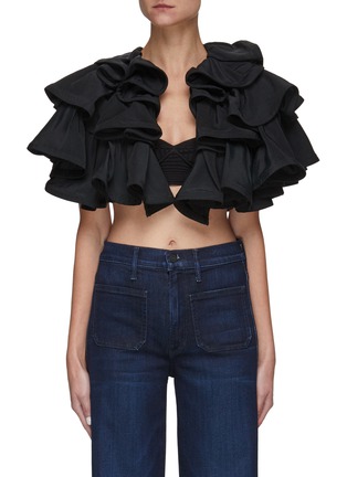 Main View - Click To Enlarge - ALICE & OLIVIA - ‘Aly’ Tiered Ruffle Capelet