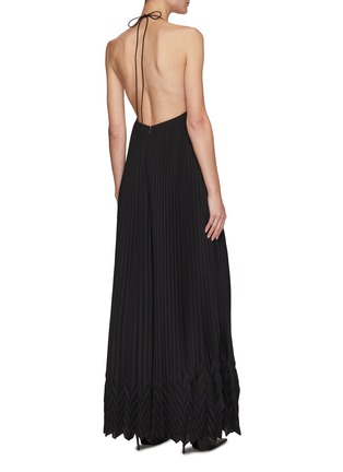 Back View - Click To Enlarge - ALICE & OLIVIA - ‘Adalyn’ Halter Pleated Jumpsuit
