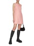 Figure View - Click To Enlarge - ALICE & OLIVIA - ‘Clyde’ Frayed A-Line Sleeveless Shift Dress