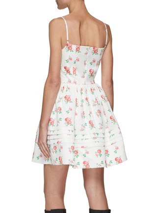 Back View - Click To Enlarge - MING MA - Floral Print Sleeveless Mini Dress