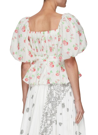 Back View - Click To Enlarge - MING MA - Floral Print Balloon Sleeve Top