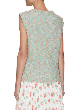 Back View - Click To Enlarge - MING MA - Floral Embroidered Patch Knitted Vest