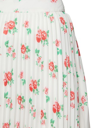  - MING MA - Floral Print Asymmetric Hem Pleated Skirt