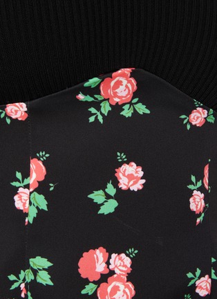  - MING MA - Knitted Bodice Floral Print Dress