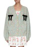 Main View - Click To Enlarge - MING MA - Bow Appliqué Frizzy Cardigan